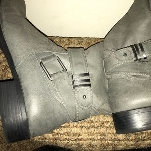 Nine West Gray Leather Knee High Leather Boots 10M